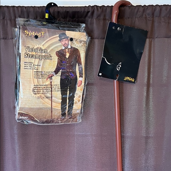 Spirit Victorian Steampunk Outfit with Brown Cane, Adult size medium - Picture 2 of 9